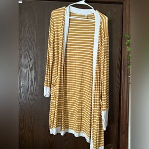 Striped Yellow and White Cardigan